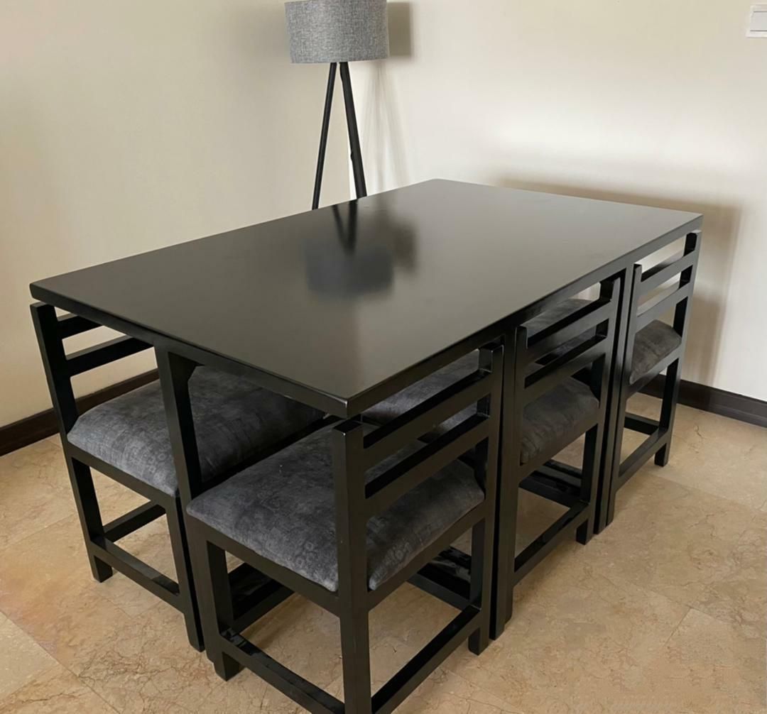 میز ناهارخوری کمجا کم جا ۶نفره مستطیل(قیمت واقعی)|میز و صندلی غذاخوری|رشت, باهنر|دیوار