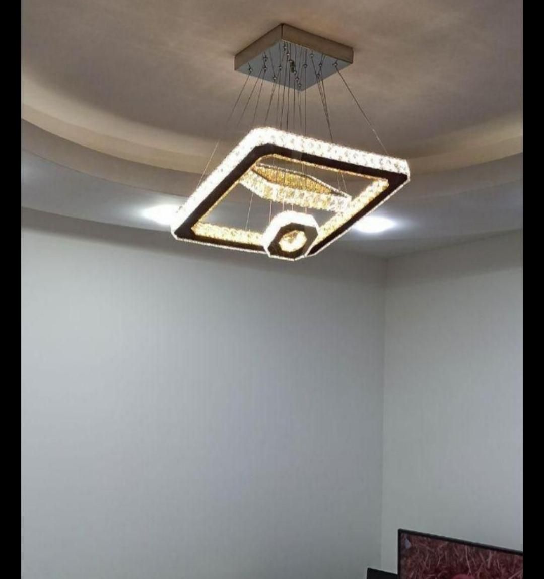 لوستر کهکشانی مربع سه حلقه 50*30*15|لوستر و چراغ آویز|بروجرد, |دیوار