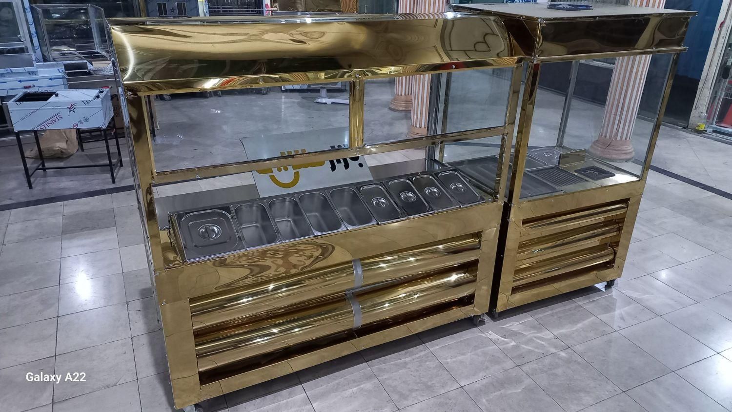 تجهیزات میز سلف طرح نورد کار فر ساندویچی ساندویچ|کافیشاپ و رستوران|اصفهان, تخت فولاد|دیوار