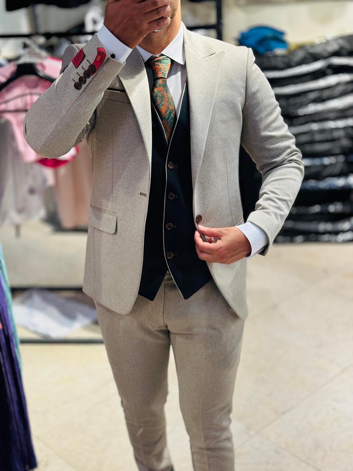 کت و شلوار ژیله دو رو پارچه ترک کرم(شوک پلاس )|لباس|تبریز, |دیوار