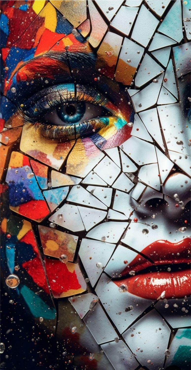 تابلو نقاشی رنگ روغن چاپ شاسی مدرن سوررئال چهره زن|تابلو، نقاشی، عکس|تهران, سردارجنگل|دیوار