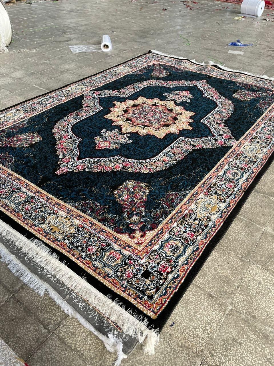 فرش آکبندترمه سرمه ای 4و6و9و12متری|فرش|قرچک, |دیوار