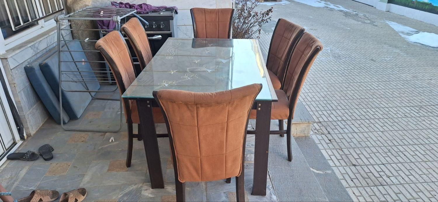 میز غذاخوری ۶نفره چوبی با میزmdf|میز و صندلی غذاخوری|خرمدره, |دیوار
