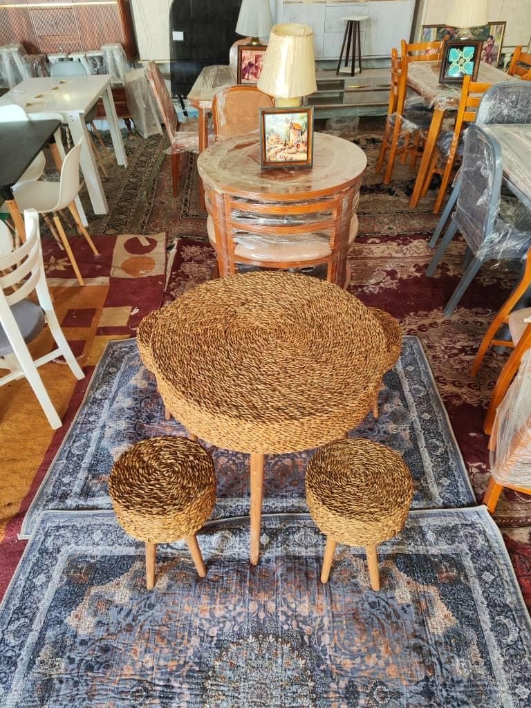 ست میز و صندلی چوبی حصیر بافت چهار نفره|میز و صندلی غذاخوری|شیراز, وزیرآباد|دیوار