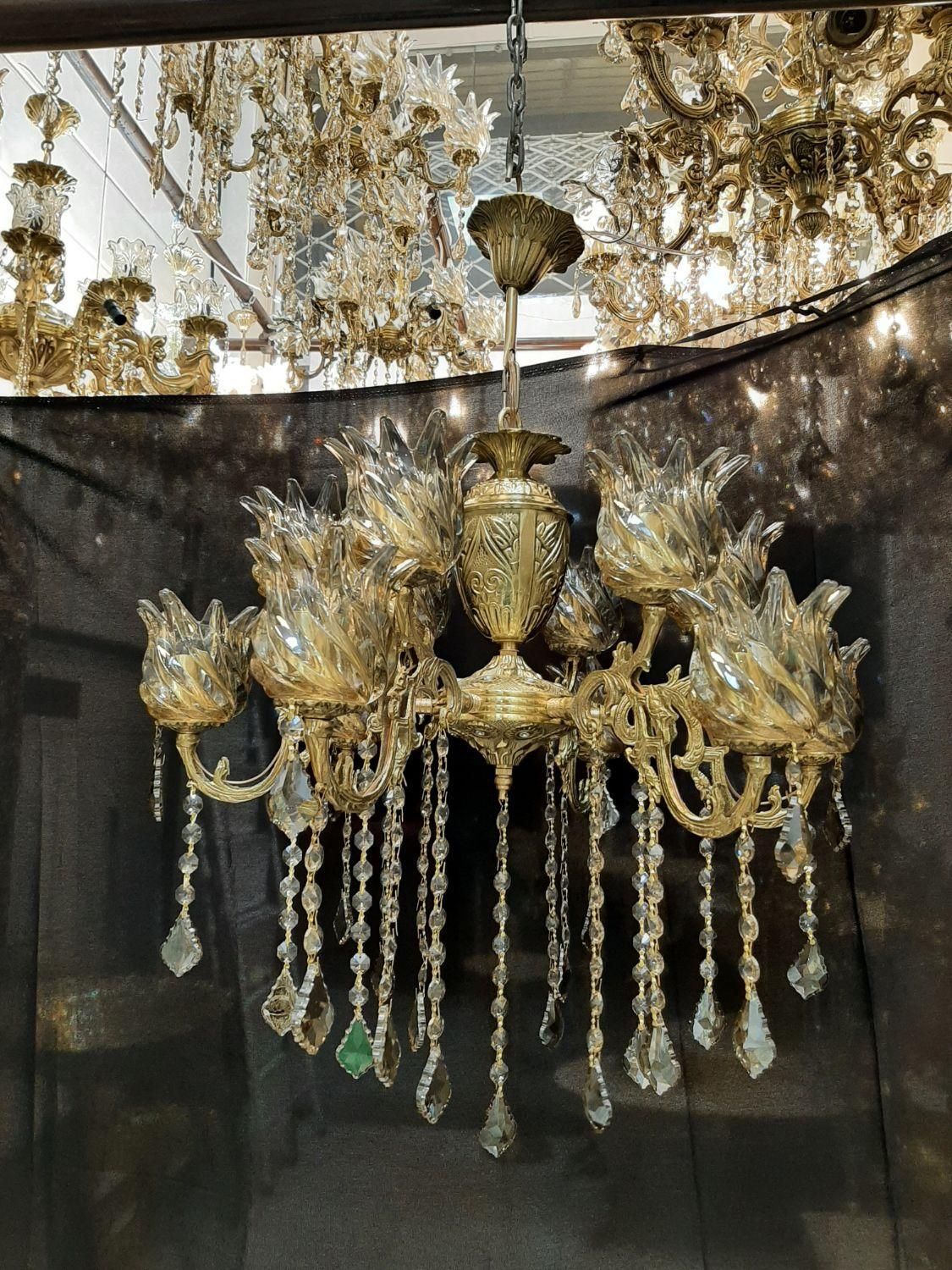 لوستر برنز ۱۲ شعله پرکار تجهیز کامل سوگلی|لوستر و چراغ آویز|زنجان, |دیوار