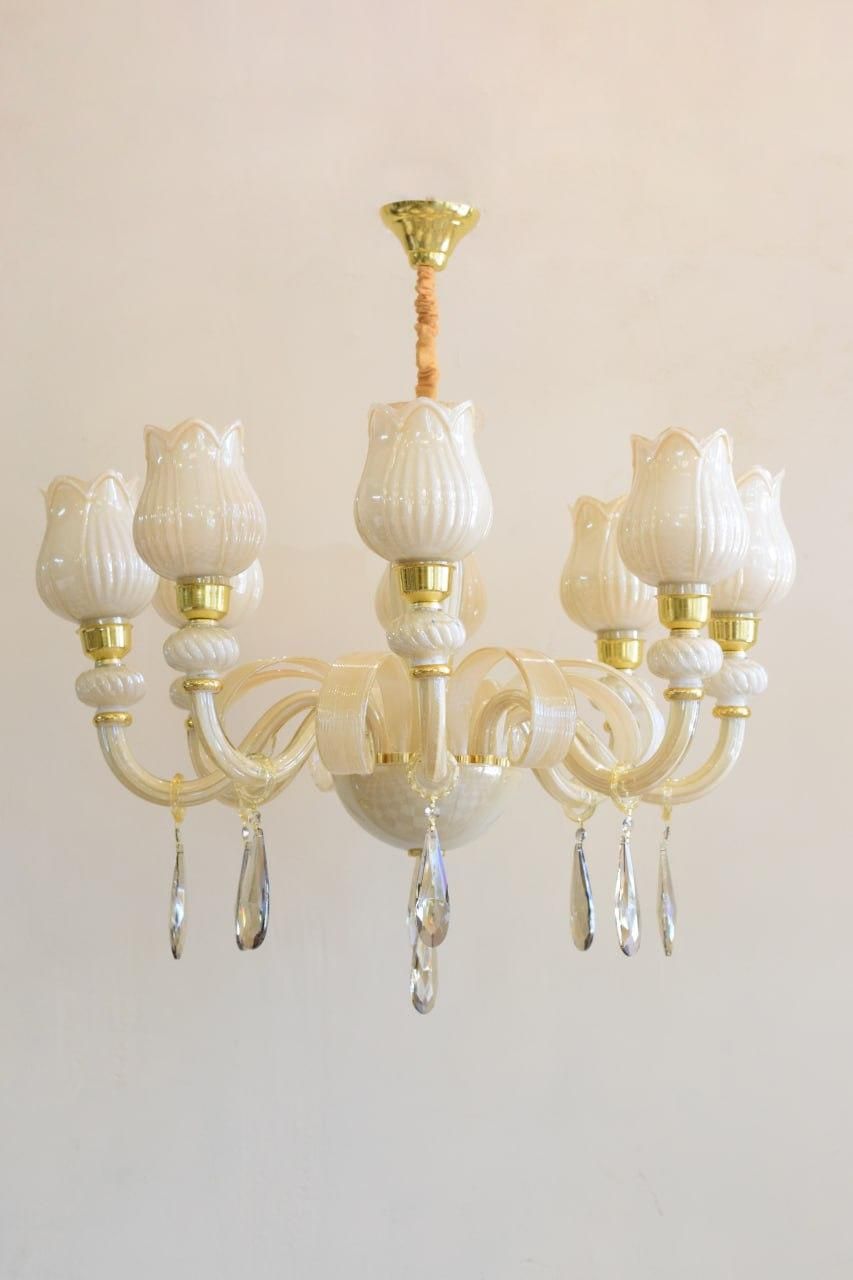 لوستر بلوری کریستالی شش شاخه طرح آیتان|لوستر و چراغ آویز|تبریز, |دیوار