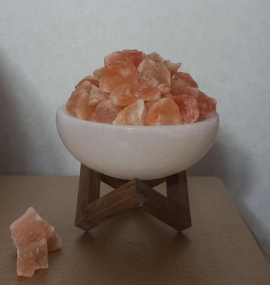 آباژور کاسه سفید سنگ نمک چراغ خواب باسنگ نارنجی|چراغ خواب و آباژور|تهران, فلسطین (میدان انقلاب)|دیوار