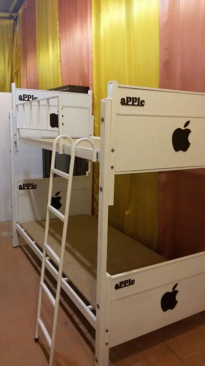 تختخواب دوطبقه فلزی اپل سفید|تخت و سرویس خواب|مشهد, رسالت|دیوار