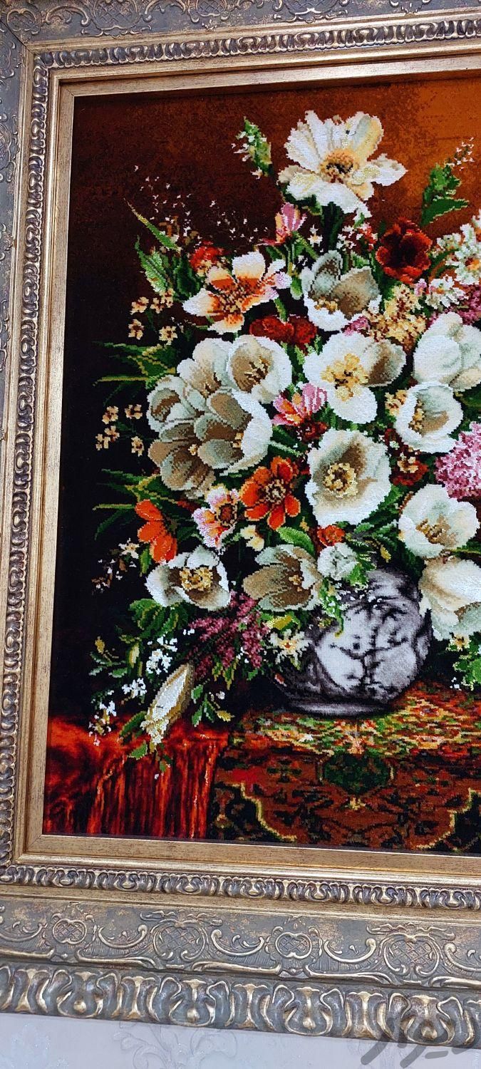 قاب دستباف گل ابریشم|تابلو فرش|تهران, تهرانپارس غربی|دیوار