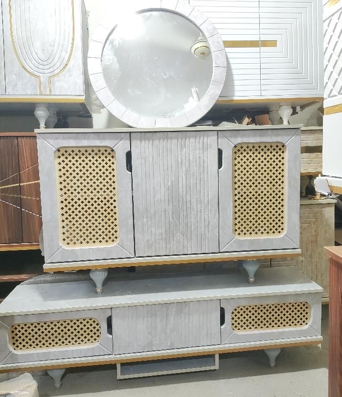 میز تلوزیون و آیینه کنسول طرح حصیری|بوفه، ویترین، کنسول|زاهدان, |دیوار