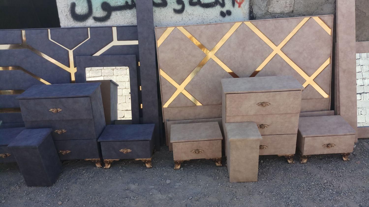 سرویس خواب دو نفره ست کامل شطرنجی|تخت و سرویس خواب|تبریز, |دیوار