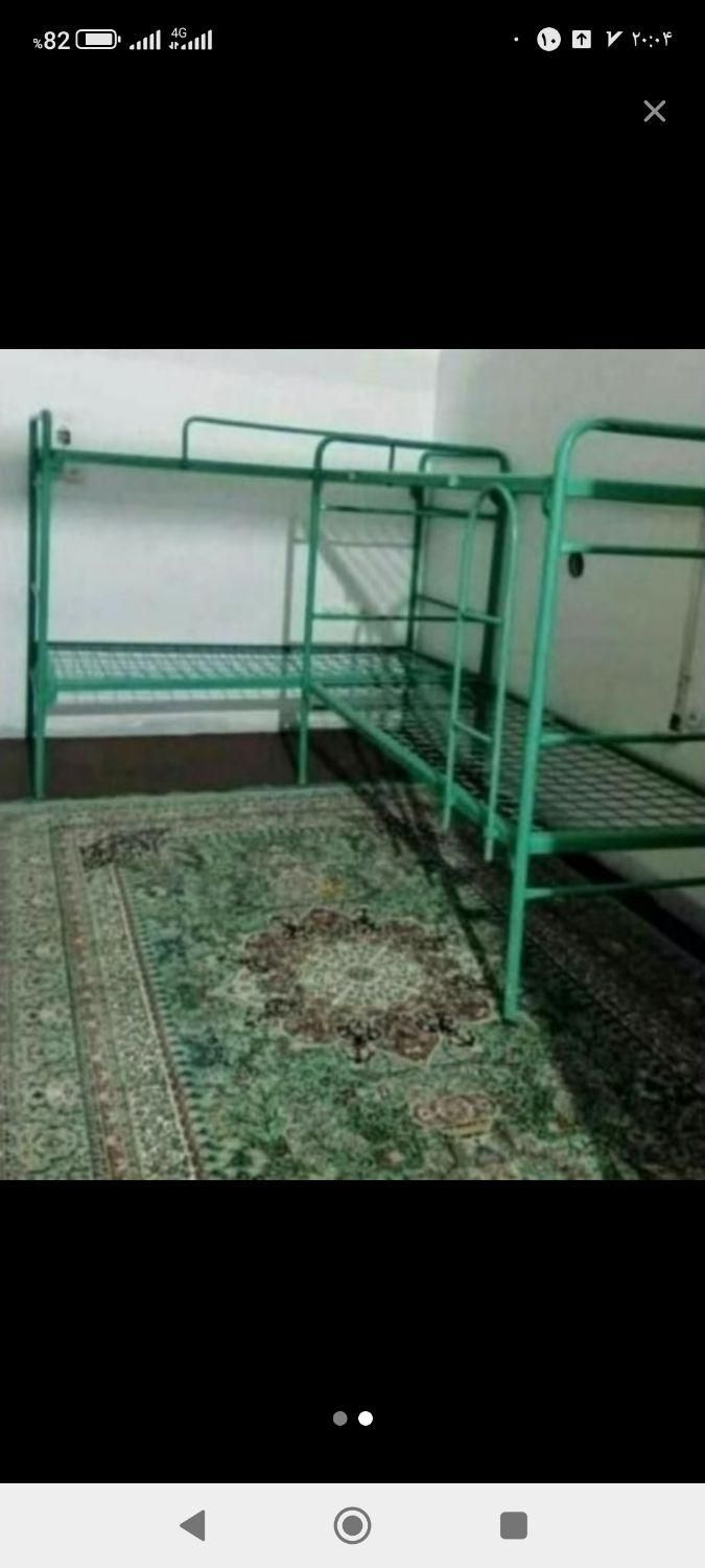 تخت دو طبقه فلزی کف توری تخت دوطبقه آهنی صدرا|تخت و سرویس خواب|شیراز, شهرک گلستان|دیوار