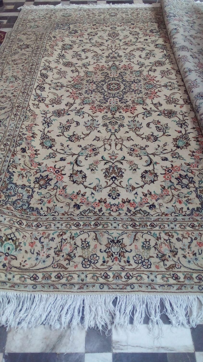 قالی ۶ متری کرم جفت سالم ارکان|فرش|کرج, برغان|دیوار