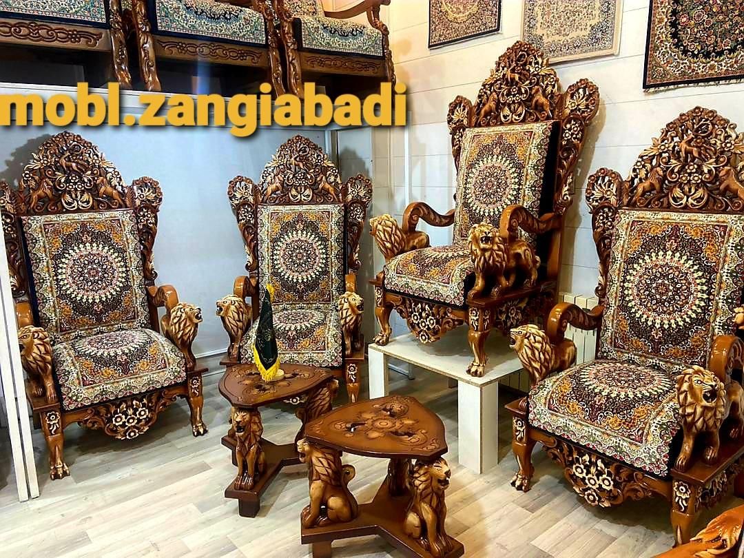 چوب گردو ( مبل قالی زنگی ابادی )|مبلمان خانگی و میز عسلی|کرمان, |دیوار