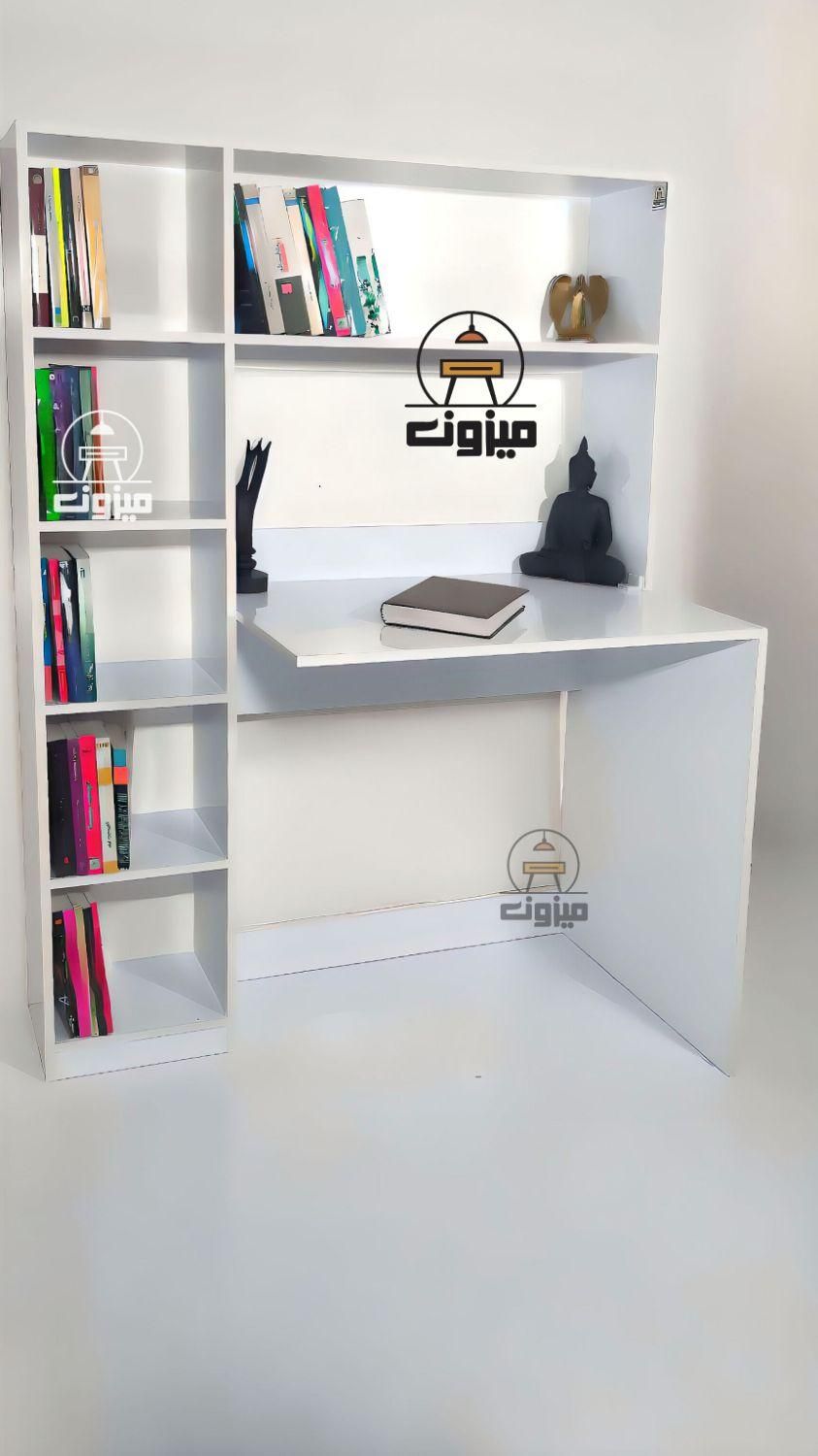 میز تحریر کتاب‌ خانه دار مدل ‌گیسو دو ‌سفید|میز تحریر و کامپیوتر|تبریز, |دیوار