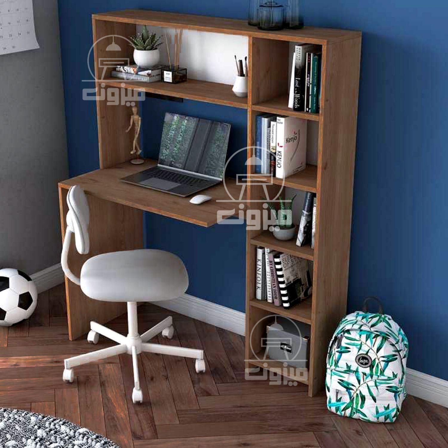 میز تحریر کتابخانه دار مدل گیسو یک قهوه ای|میز تحریر و کامپیوتر|تبریز, |دیوار