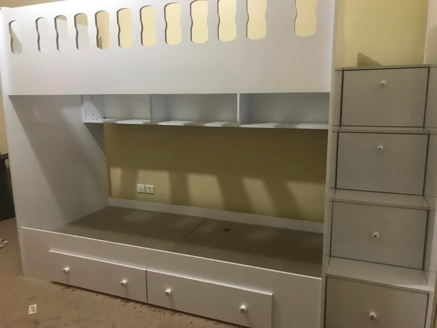 تخت دوطبقه پله ممبری mdf|تخت و سرویس خواب|کرمان, |دیوار