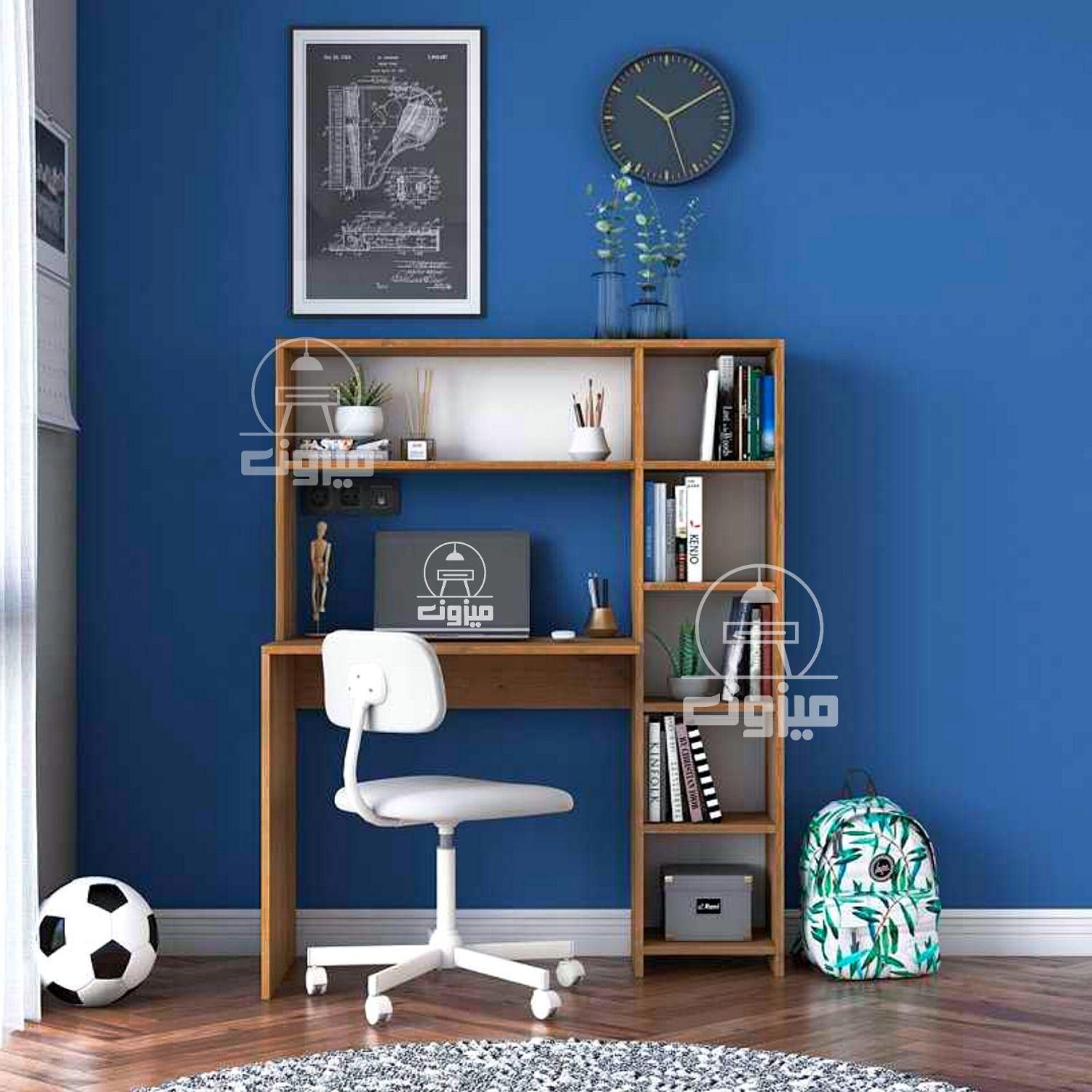 میز تحریر کتابخانه دار مدل گیسو یک قهوه ای|میز تحریر و کامپیوتر|تبریز, |دیوار