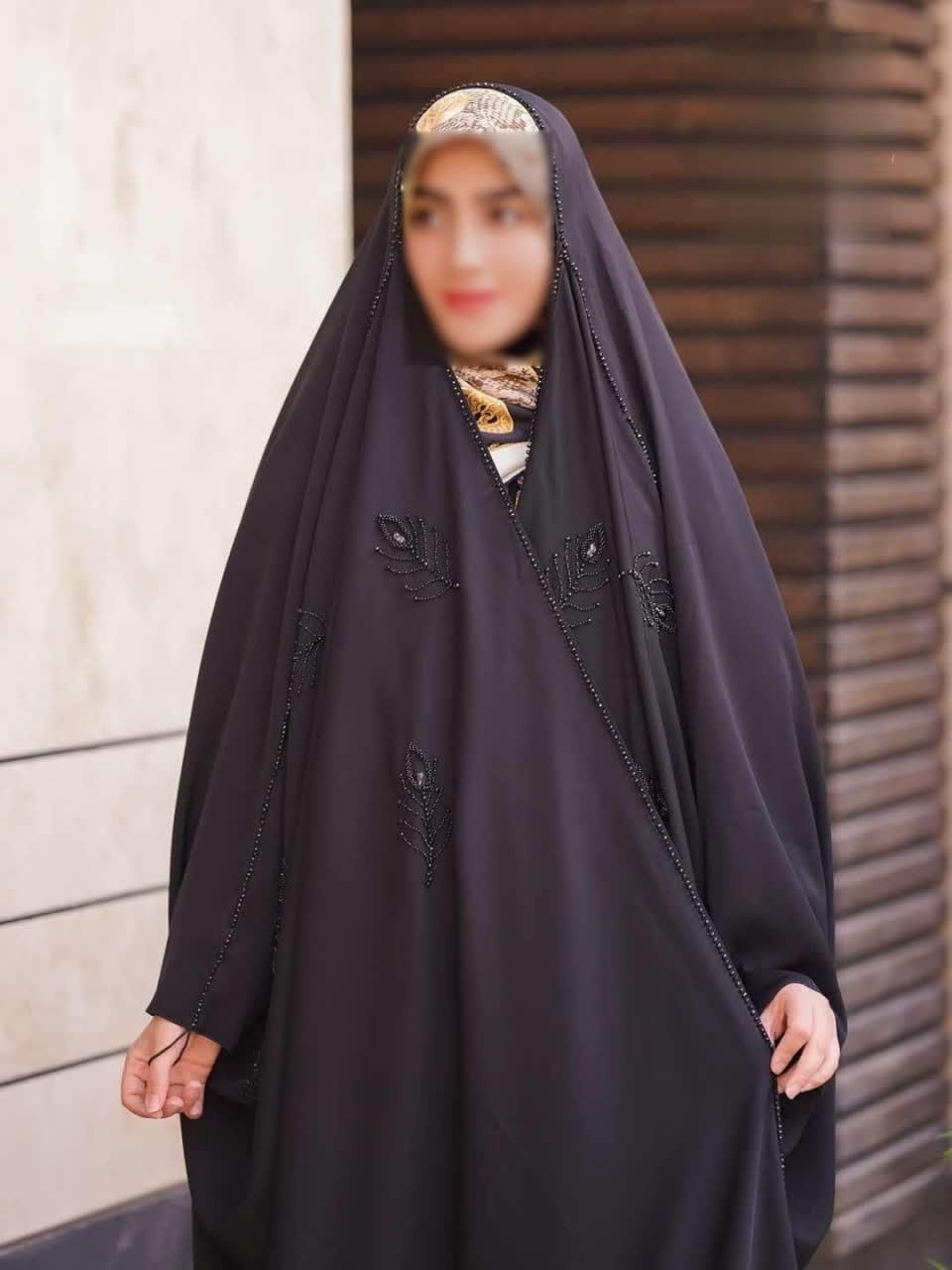 چادر مشکی عربی اصیل جده ایرانی گلدوزی و ساده کد402|لباس|شهریار, |دیوار