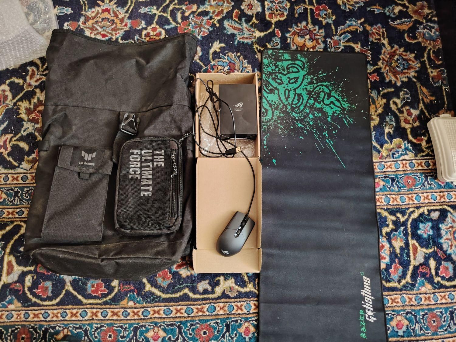 موس rog strix، پد razr و کوله لپتاپ ایسوس asus tuf|قطعات و لوازم جانبی رایانه|تهران, جنت‌آباد شمالی|دیوار