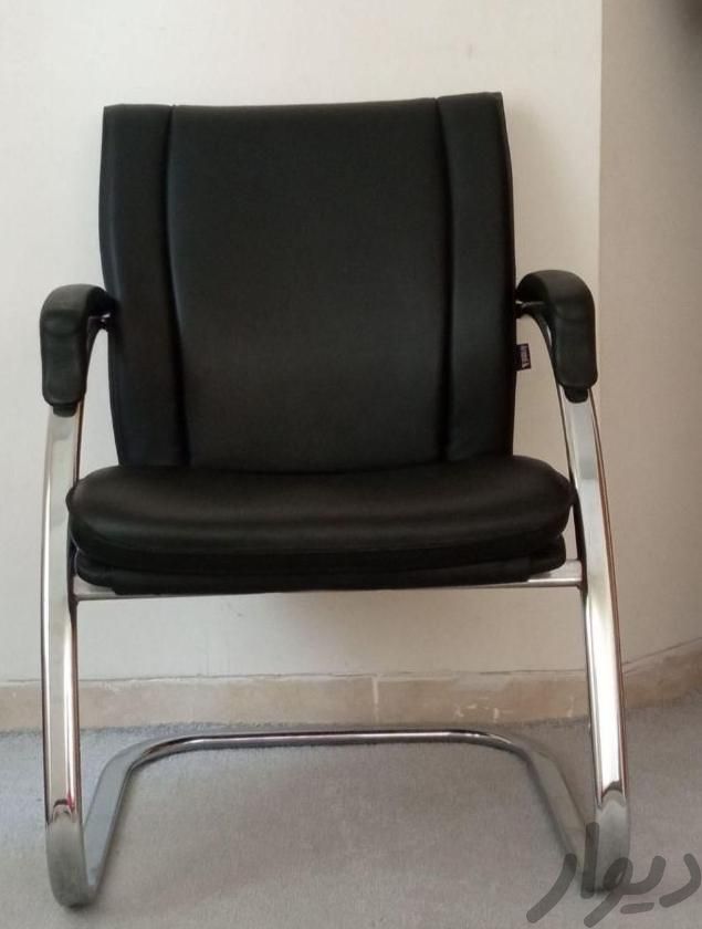صندلی چرم و پایه استیل|مبلمان اداری|پرند, |دیوار