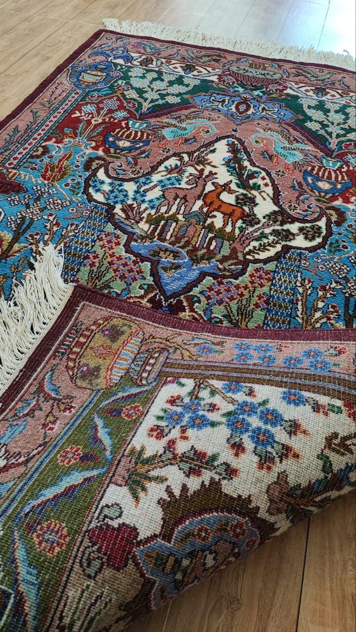 فرش ( قالیچه ) دستباف ۳ متری منظره شکارگاه کاشمر|فرش|بروجرد, |دیوار