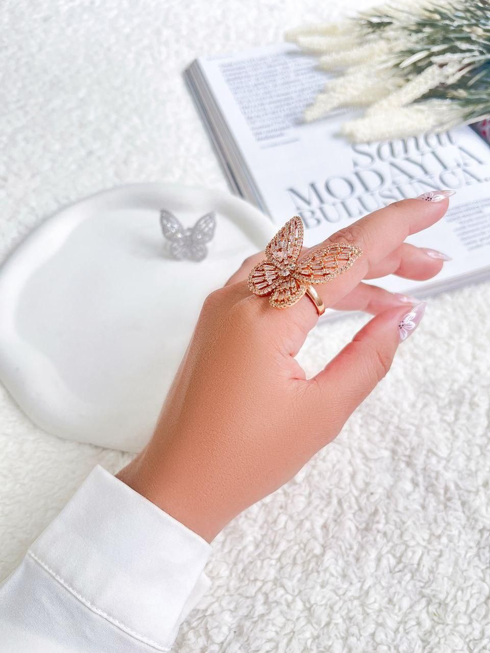 (فروشگاه بدلیجات آمیتیس)انگشتر پروانه مارک ژوپینگ|بدلیجات|تبریز, |دیوار