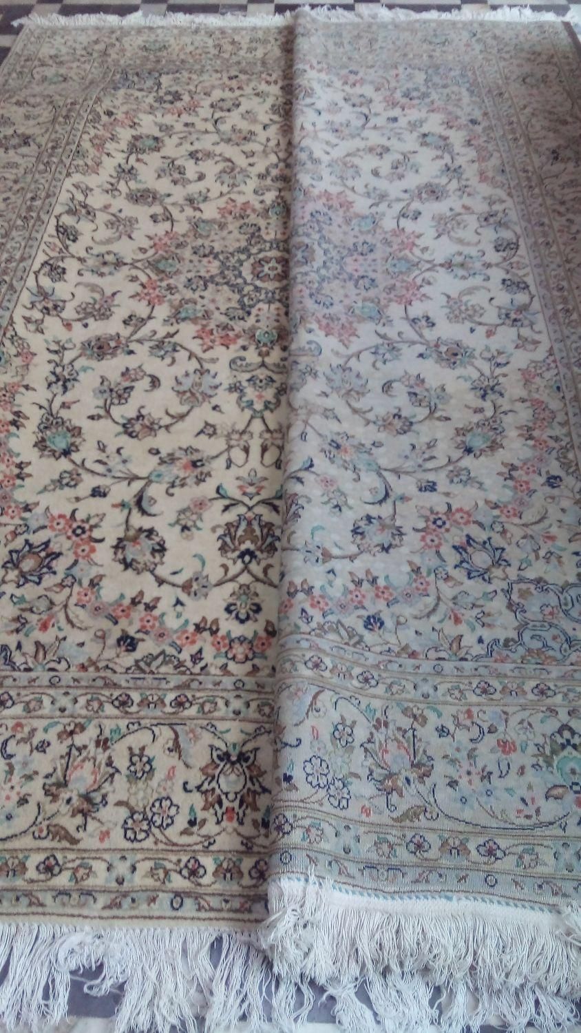 قالی ۶ متری کرم جفت سالم ارکان|فرش|کرج, برغان|دیوار