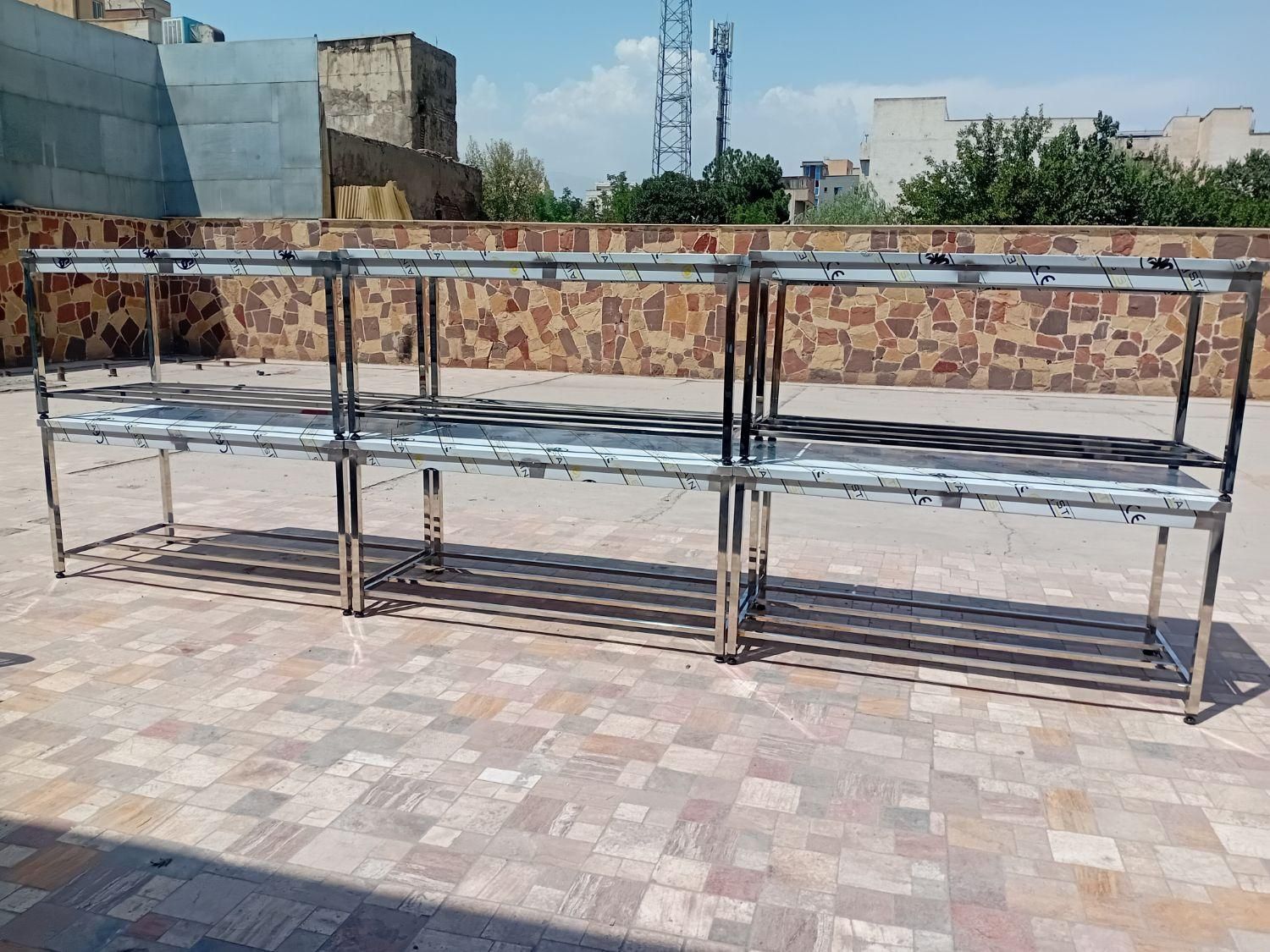 شش عدد میز کار تمام استیل ۱۹۰ سانت در عرض ۹۰|کافی‌شاپ و رستوران|تهران, شکیبا|دیوار
