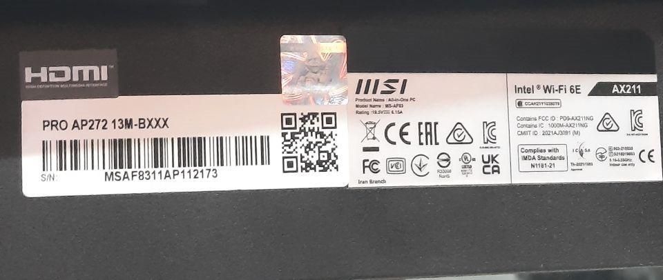 آل این وان 27 اینچ نسل 13 ام اس آی ALL IN ONE MSI|رایانه رومیزی|تهران, میدان ولیعصر|دیوار