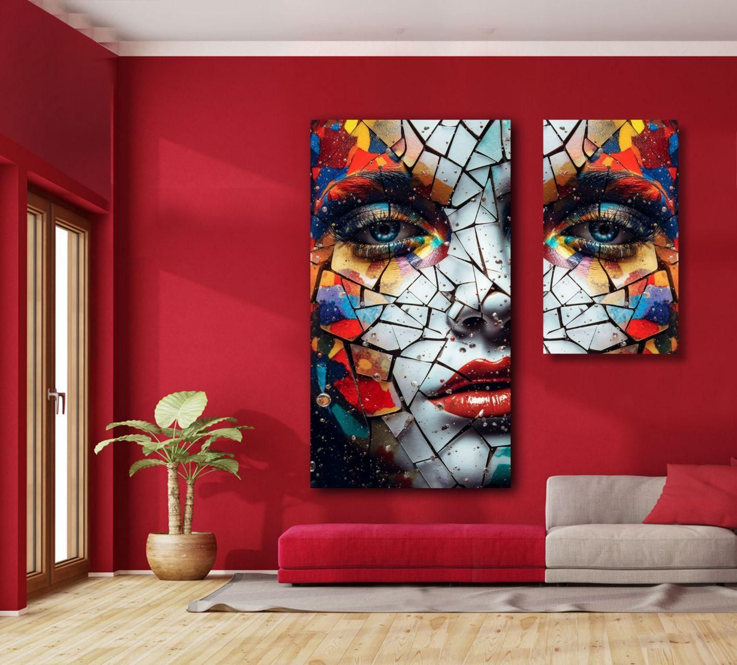 تابلو نقاشی رنگ روغن چاپ شاسی مدرن سوررئال چهره زن|تابلو، نقاشی، عکس|تهران, سردارجنگل|دیوار