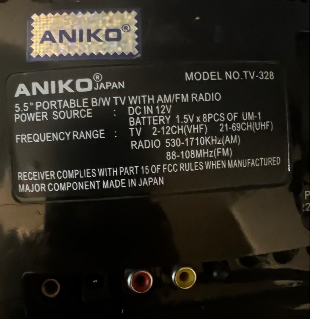 تلویزیون ANIKO اصل ژاپن 5/5 اینچ عتیقه|تلویزیون و پروژکتور|اصفهان, فیض|دیوار