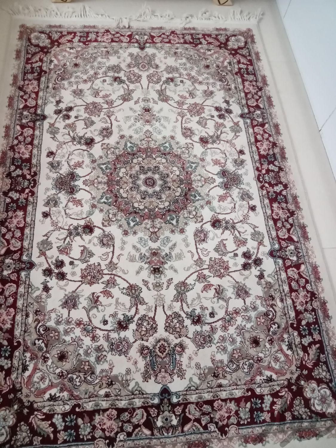 یک جفت فرش کرم یک در یک و نیم|فرش|تهران, علی‌آباد|دیوار