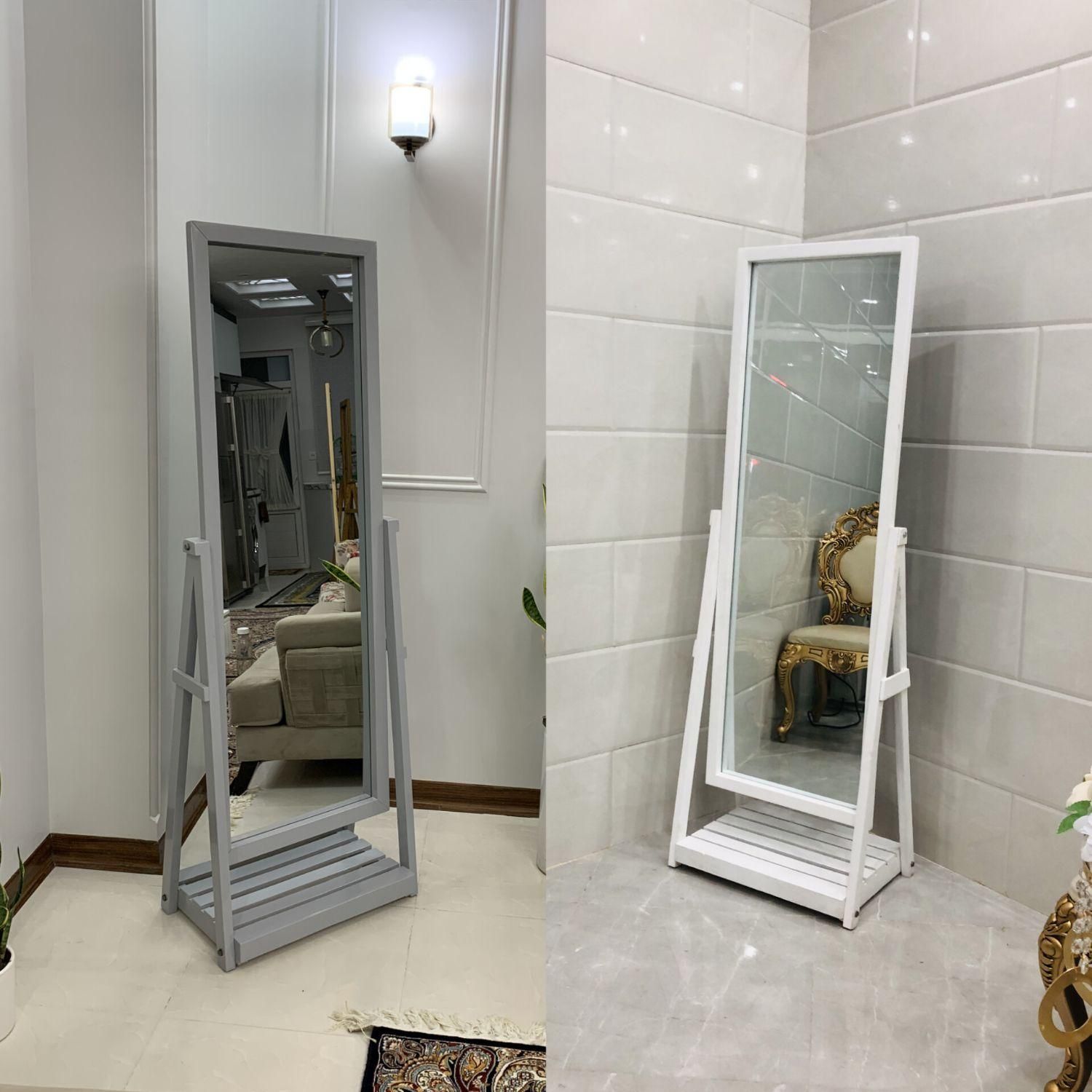 آینه تمام قدی سفید طوسی چوبی کد 730|آینه|تهران, تهرانپارس غربی|دیوار