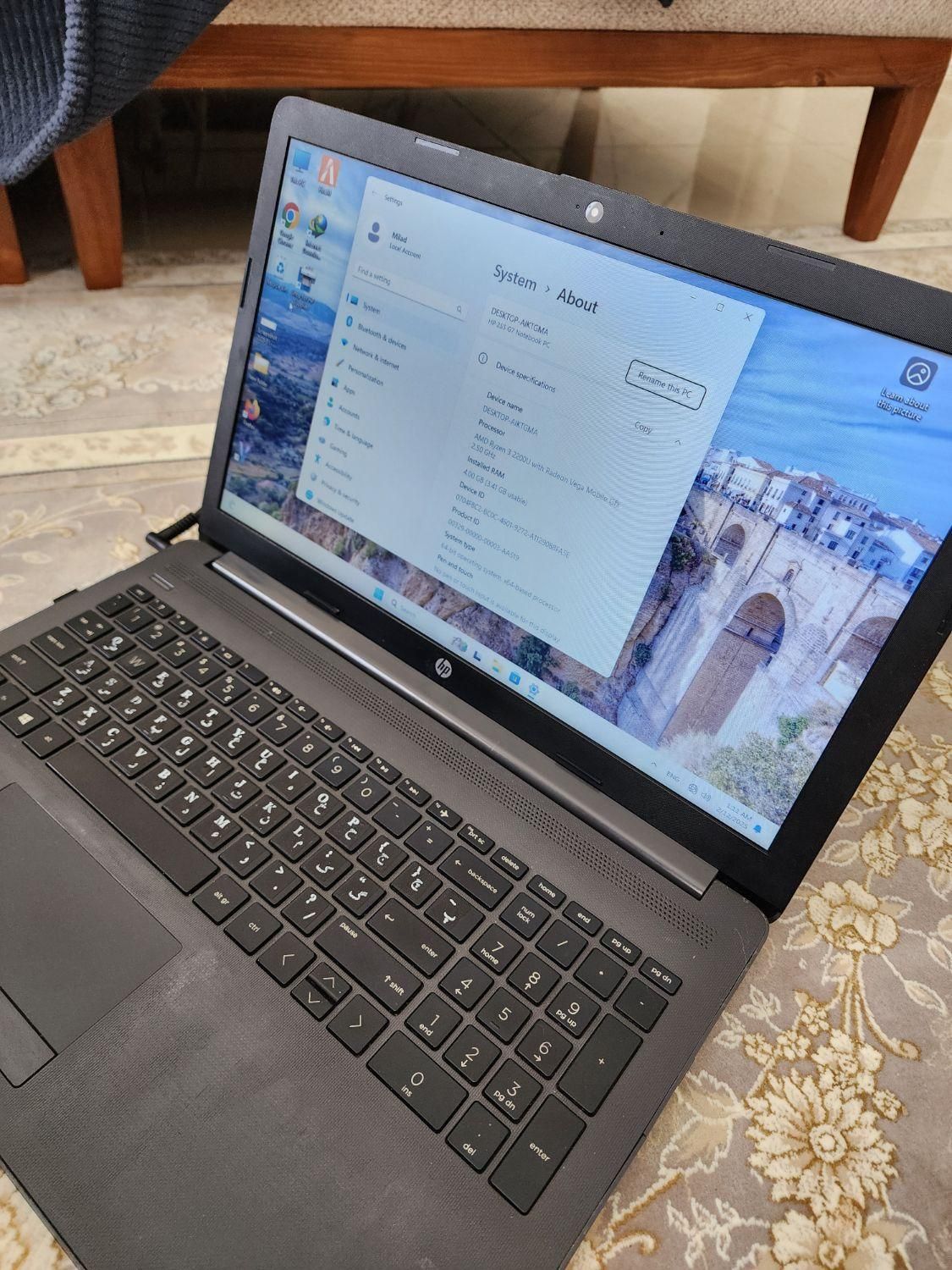 لبتاپ hp رایزن ۳|رایانه همراه|تهران, نعمت‌آباد|دیوار