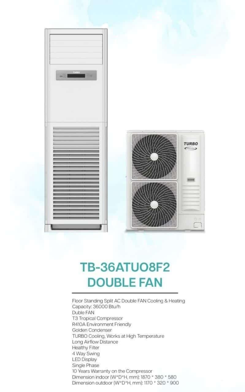 کولرگازی ایستاده 36000 توربو T3 دوفن|کولر گازی و فن‌کوئل|کرج, برغان|دیوار