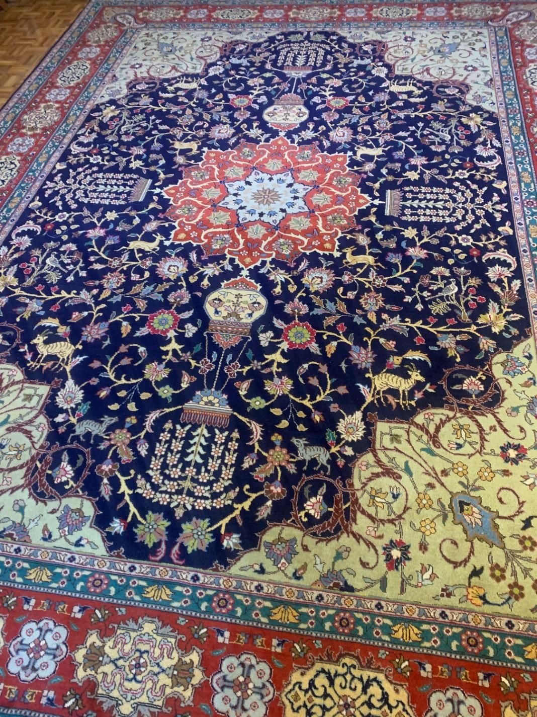 فرش دستبافت لچک ترنج تبریز ۱۲ متری (رنگ گیاهی)|فرش|تهران, گاندی|دیوار