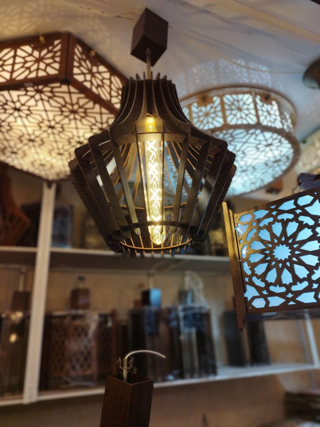 لوستر تک شاخه آویز چوبی کد a6|لوستر و چراغ آویز|تبریز, |دیوار
