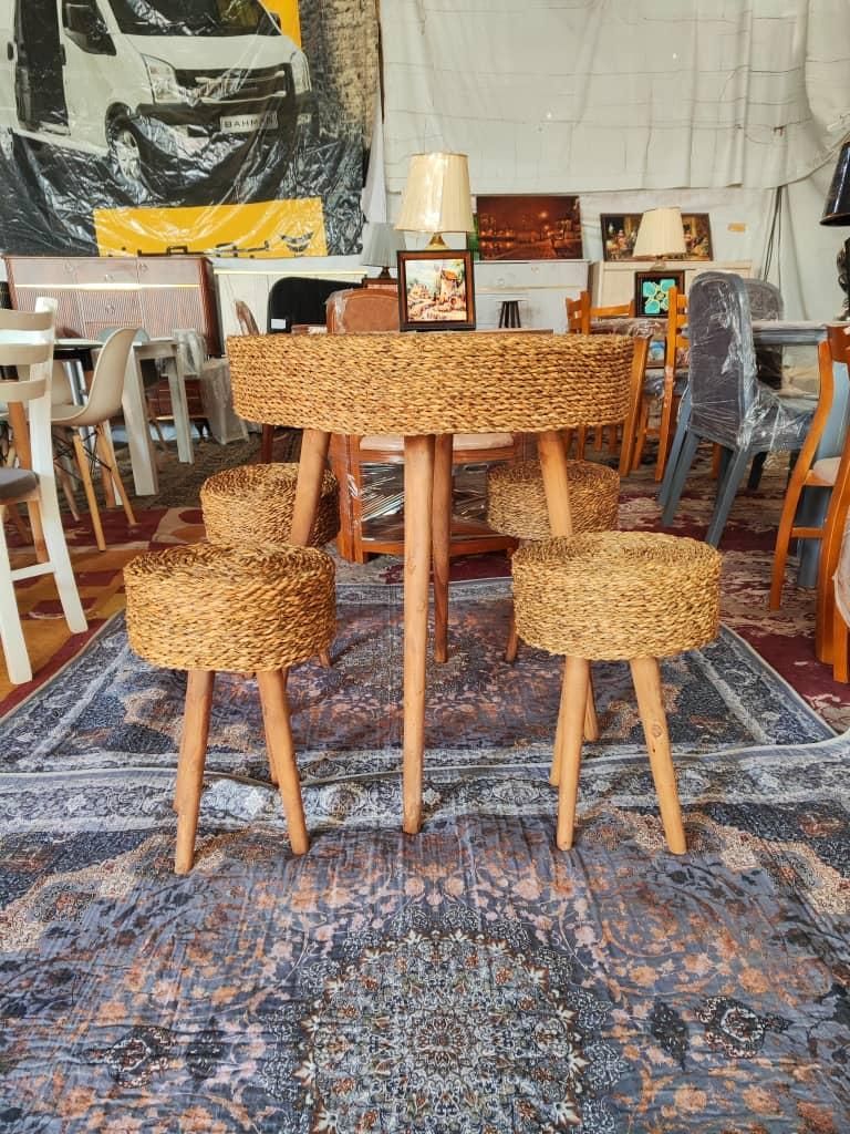 ست میز و صندلی چوبی حصیر بافت چهار نفره|میز و صندلی غذاخوری|شیراز, وزیرآباد|دیوار