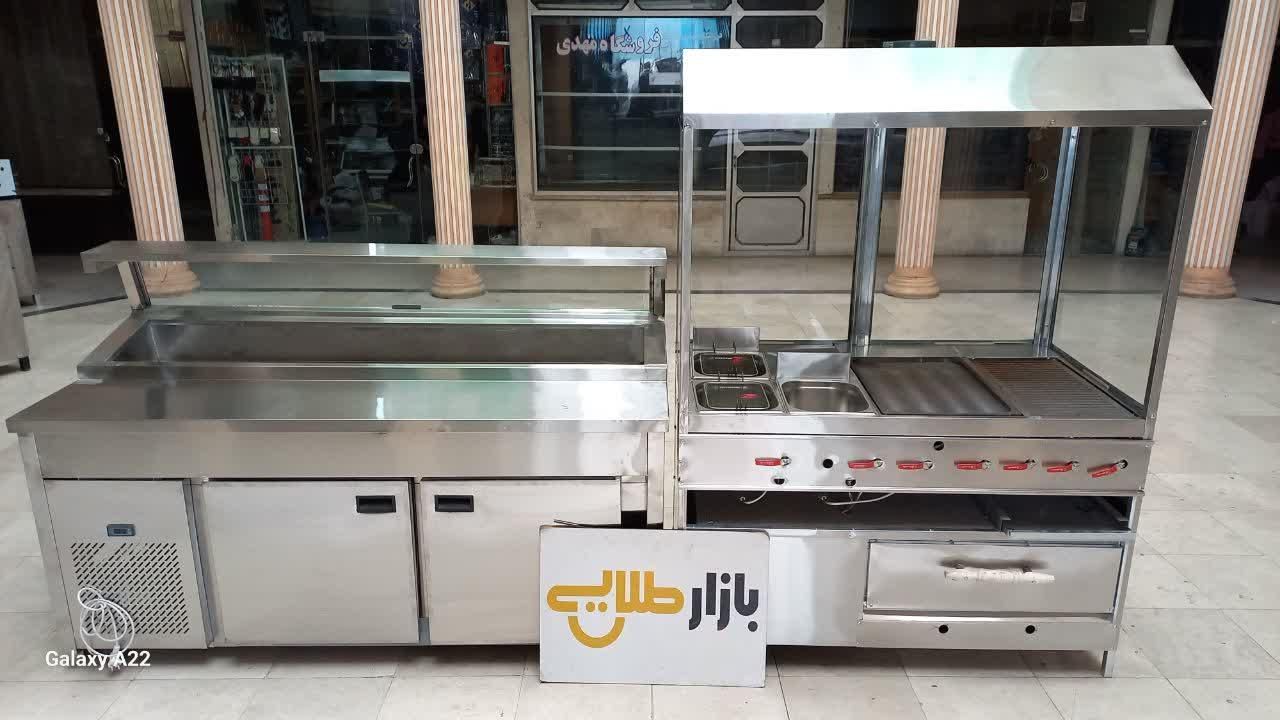 فر ساندویچی بزرگ ترکیبی تاپینگ ۳ لگنه سرخ کن صنعتی|کافی‌شاپ و رستوران|تهران, بیسیم|دیوار