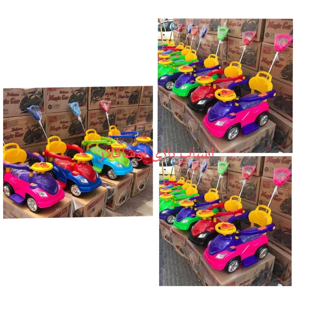 ماشین کودک دسته دار موزیکال و چراغ دار نو و آکبند|اسباببازی|تبریز, |دیوار