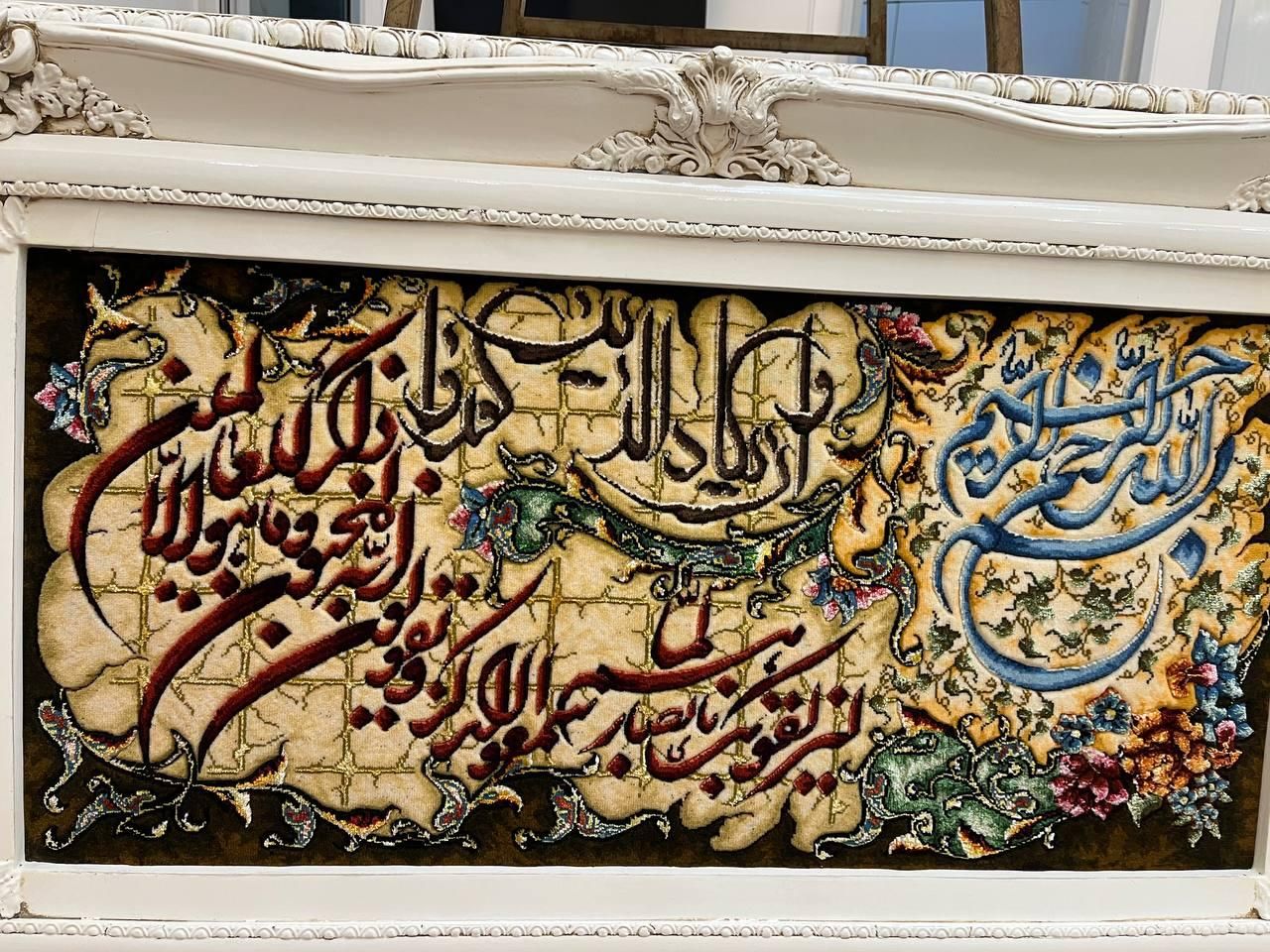 تابلوفرش دست بافت تبریز گل ابریشم چله نخ ۵۰ رج|تابلو فرش|گلستان (تهران), |دیوار