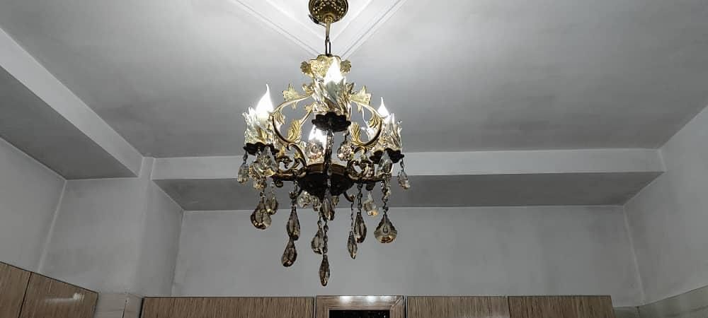 دوعددلوستربرنجی یکی5شاخه10شعله یکی دیگه4شاخه4شعله|لوستر و چراغ آویز|تهران, شهرک گلها|دیوار