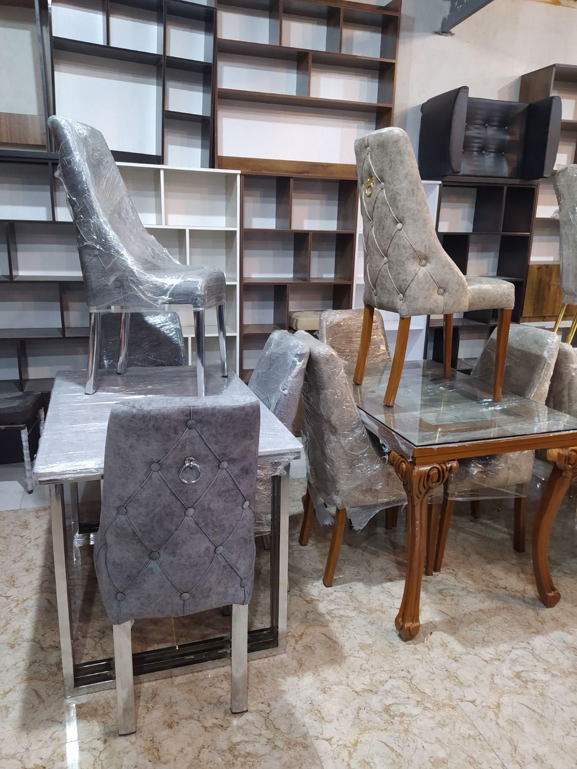 میز نهارخوری فلزی طرح چوب با سه سال ضمانت|میز و صندلی غذاخوری|کاشان, |دیوار