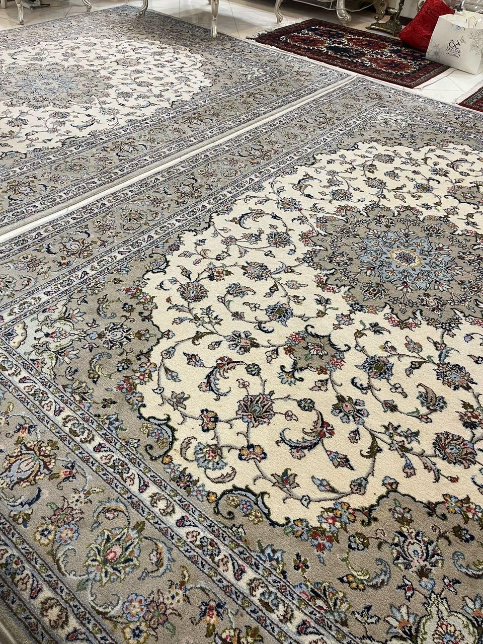فرش دستباف جفت ۹متری جفت کاشان در حد نو|فرش|تهران, دولاب|دیوار