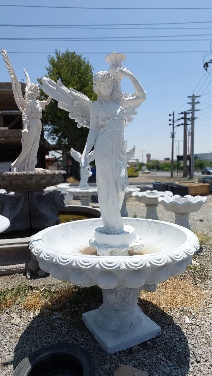 آبنما مجسمه دار بتن گلاس شیک باغی حیاطی ویلا|مصالح و تجهیزات ساختمان|کاشان, |دیوار