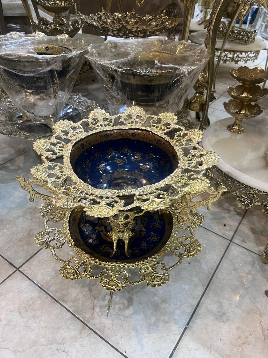 کاسه و بشقاب سرمه ای برنز|صنایع دستی و سایر لوازم تزئینی|کرج, المهدی|دیوار