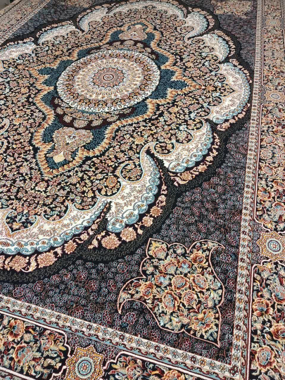 دو تخته فرش ۱۲ متری سورمه ای جفتی در حد نو|فرش|اصفهان, برزان|دیوار