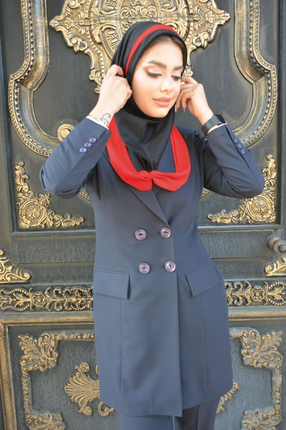 مقنعه تل دار شالدار|لباس|تهران, امام زاده حسن|دیوار