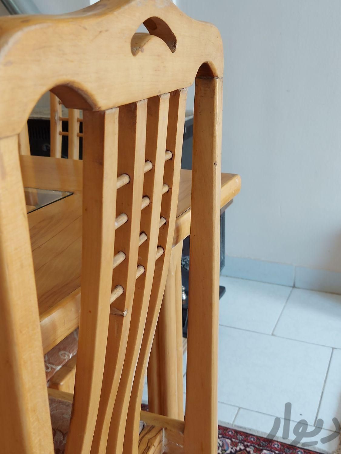 میز و صندلی غذاخوری تمام چوب سفارشی در حد نو|میز و صندلی غذاخوری|میانه, |دیوار